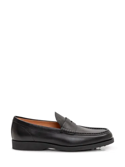 Tod's Leather Penny Loafers In Black