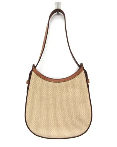 Tod's Light Brown Raffia Leather Shoulder Bag (authentic Pre-loved)