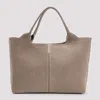 Tod's Light Clay Beige Suede Leather Ebr Shopping Bag In Neutral