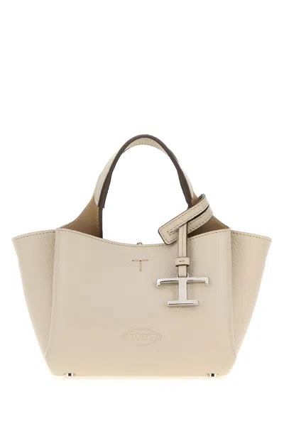 Tod's Light Grey Leather Micro Handbag In Gray
