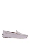 Tod's Light Grey Suede Leather Driving Moccasin In Gray