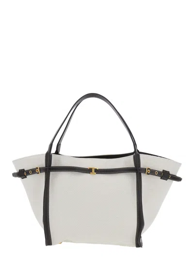 Tod's Linen-cotton Blend Tote Bag In White