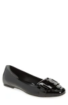 Tod's Womens Tods Gomma Patent-leather Ballet Flats In Nero