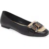 Tod's Kate Ballet Flats In Nero/ Naturale