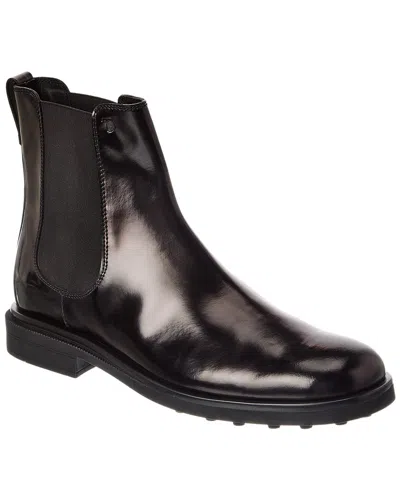 Tod's Liscio Leather Boot In Black