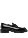 Tod's Leather Loafers With Round Toe And Penny Strap In Black