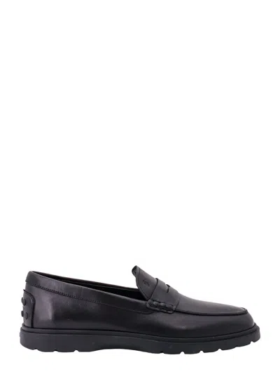 Tod's Leather Loafers In Black