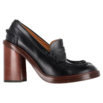 Tod's Loafer Pumps In Black Leather