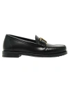 Tod's Loafer With T Buckle In Black Leather In Black
