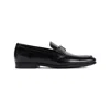 Tod's Double T Buckle Loafers In Brushed Leather In Black