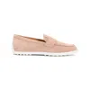 Tod's Suede Leather Loafers In Beige