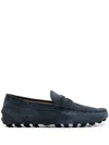 Tod's Leather Slippers With Pebbles Sole In Blue