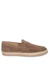 Tod's Raffia And Leather Walnut Loafer In Brown