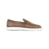 Tod's Chunky Rubber Sole Round Toe Loafers In Brown