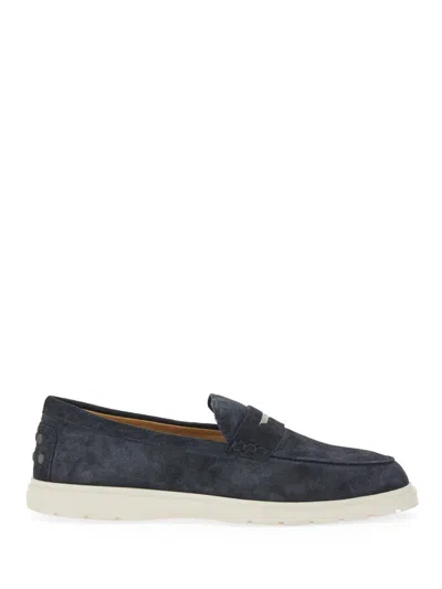 TOD'S TOD'S BLUE SUEDE LOAFERS