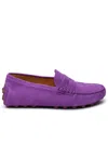 Tod's Purple Suede Loafers In Purple