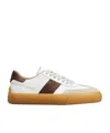 Tod's Round Toe Panel Sneakers In White