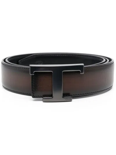 Tod's Dark Brown Belt In Black