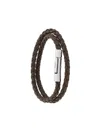 Tod's Braided Wrap Bracelet In Grey