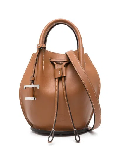 Tod's Logo-charm Leather Mini Bucket Bags
