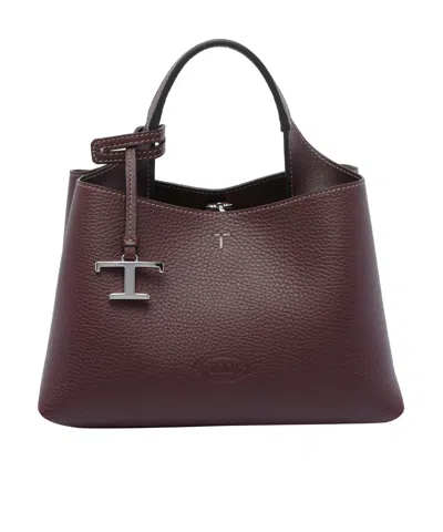 Tod's Logo Debossed Mini Crossbody Bag In Black