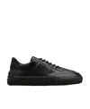 Tod's Logo-debossed Leather Sneakers In Black