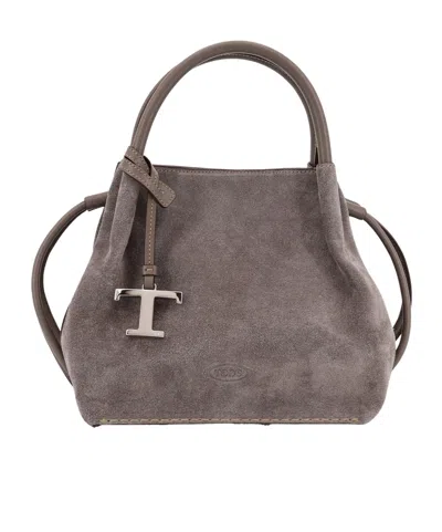 Tod's Logo-detailed Tote Bag In Gray