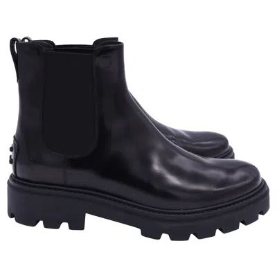 Tod's Logo-embossed Chelsea Boots In Black Leather
