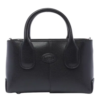 Tod's Logo Embossed Mini Tote Bag In Black