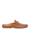 Tod's Dark Brown Calfskin Slip On With Metal Detail In Brown