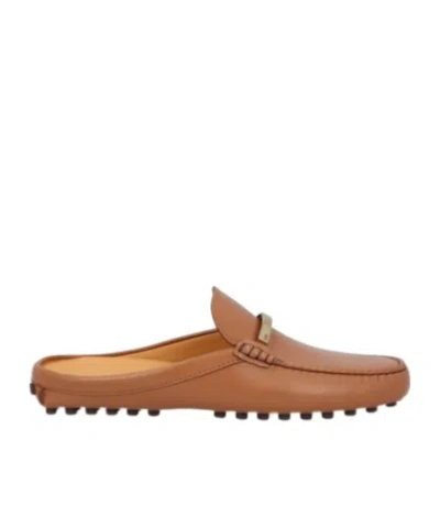 TOD'S TOD'S LOGO ENGRAVED SLIP-ON SANDALS