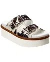 Tod's Logo Haircalf Platform Sandal In White