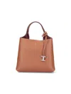 Tod's T Timeless Mini Leather Tote Bag In Brown