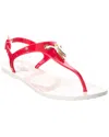 Tod's Logo Leather Flat Sandal In Multi