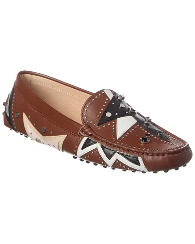 Tod's Logo Leather Loafer In Brown
