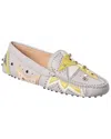 Tod's Logo Leather Loafer In Grey