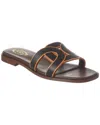 Tod's Chain-strap Leather Slides In Black