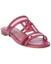 Tod's Logo Leather Sandal In Pink