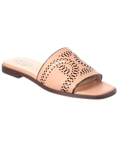 Tod's Logo Leather Sandal In Pink