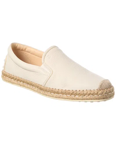 Tod's Logo Leather Slip-on Sneaker In White