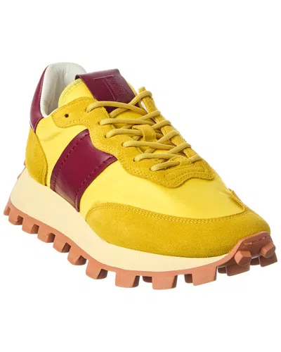 Tod's Logo Leather Sneaker In Yellow