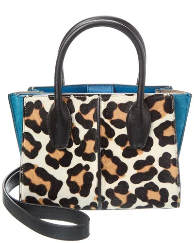 Tod's Logo Mini Haircalf & Suede Tote