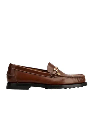 TOD'S TOD'S LOGO PENDANT BUCKLE DETAILED LOAFERS
