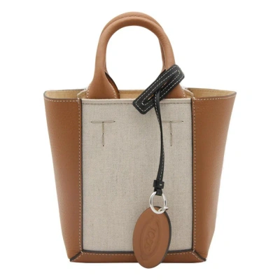 Tod's Logo Pendent Panelled Tote Bag In Multi