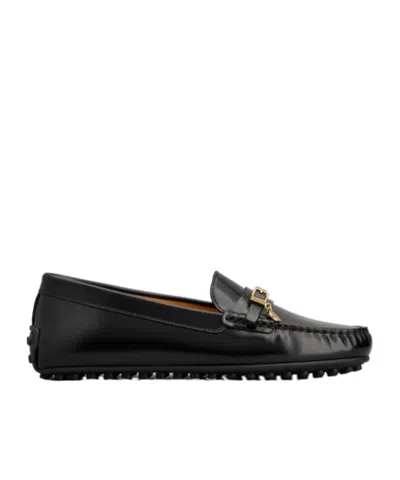 Tod's Leather Loafers In Black
