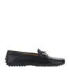 Tod's Logo Plaque Round Toe Loafers In Black