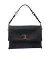 Tod's Logo-plaque Shoulder Bag In Black
