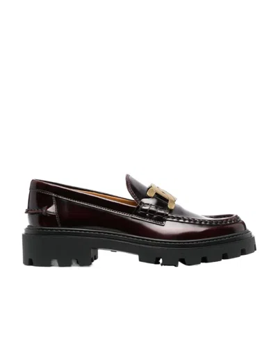 TOD'S TOD'S LOGO PLAQUE SLIP-ON LOAFERS