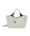 Tod's Logo Plaque Top Handle Bag In White