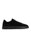 Tod's Low Top Suede Sneakers With Round Toe In Black